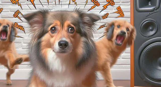 loud music in car with dog